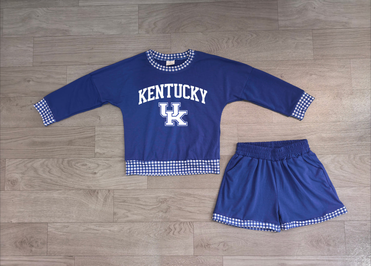 Baby Girls Clothes Vinyl Kentucky Long Sleeve Top Short Team Clothes Set Preorder GLS0164
