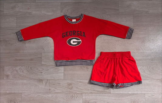 Baby Girls Clothes Vinyl Georgia Long Sleeve Top Short Team Clothes Set Preorder GLS0168