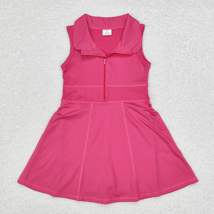 Sibling 8 Colors Baby Girls Dress Athletic Zip Active Wear Dresses
