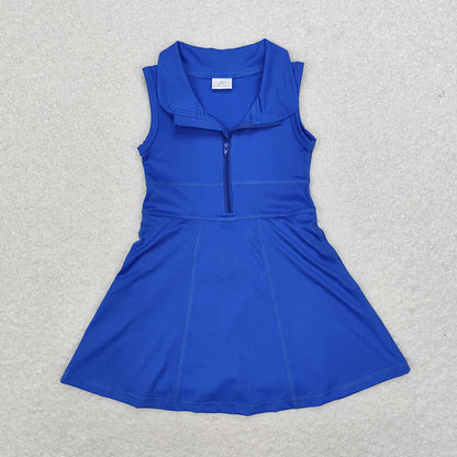 Sibling 8 Colors Baby Girls Dress Athletic Zip Active Wear Dresses