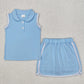 Baby Girls Clothes Aqua Pullover Top Sports Shorts Clothes Sets GSD1974 3.8