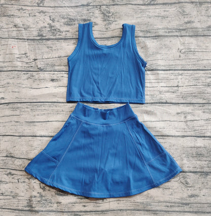Baby Girls Clothes Dark Blue Vest Top Sports Skorts Clothes Sets Preorder GSD1986 3.21