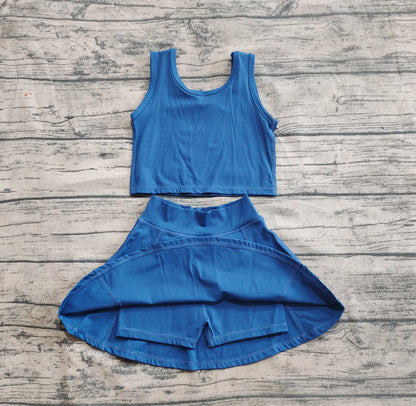 Baby Girls Clothes Dark Blue Vest Top Sports Skorts Clothes Sets Preorder GSD1986 3.21