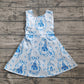 Baby Girls Dress Blue Castles Yoga Skort Knee Length Dresses Preorder GSD2200 4.12