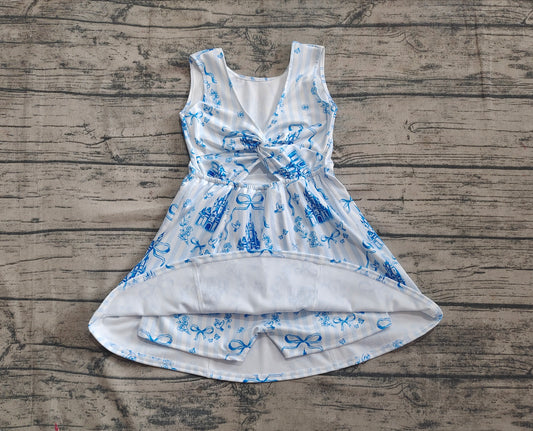 Baby Girls Dress Blue Castles Yoga Skort Knee Length Dresses Preorder GSD2200 4.12