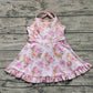 Baby Girls Dress Peach Strap Floral Yoga Ruffle Knee Length Dresses Preorder GSD2280 3.26