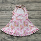 Baby Girls Dress Peach Strap Floral Yoga Ruffle Knee Length Dresses Preorder GSD2280 3.26