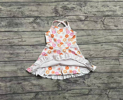 Baby Girls Dress Strap Colorful Daisy Yoga Ruffle Knee Length Dresses Preorder GSD2282 3.26