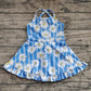 Baby Girls Dress Blue Strap Yoga Ruffle Knee Length Dresses Preorder GSD2283 5.2