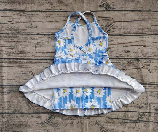 Baby Girls Dress Blue Strap Yoga Ruffle Knee Length Dresses Preorder GSD2283 5.2