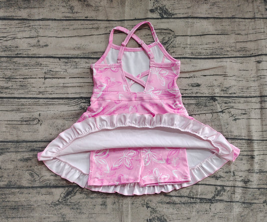 Baby Girls Dress Pink Strap Butterfly Yoga Ruffle Knee Length Dresses Preorder GSD2292 5.2