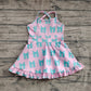 Baby Girls Dress Pink Strap Green Bows Yoga Ruffle Knee Length Dresses Preorder GSD2293 5.2