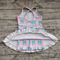 Baby Girls Dress Pink Strap Green Bows Yoga Ruffle Knee Length Dresses Preorder GSD2293 5.2