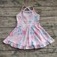 Baby Girls Dress Lavender Strap Colorful Bows Yoga Ruffle Knee Length Dresses Preorder GSD2295 5.2