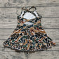 Baby Girls Dress Strap Dark Brown Camo Yoga Ruffle Knee Length Dresses Preorder GSD2309