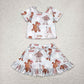 Sibling Baby Girls Short Sleeve Cartoon Princesses Top Ruffle Skirt Short Clothes Sets