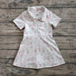 Baby Girls Clothes Short Sleeves Pink Flowers Golf Zipper Knee Length Dresses Preorder GSD2410 4.12