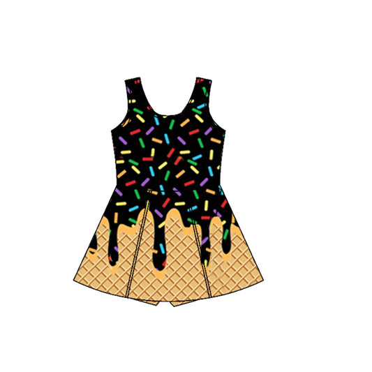 Baby Girls Athletic Dress Black Ice-cream Drip Yoga Skort Knee Length Dresses Preorder GSD2414 3.31
