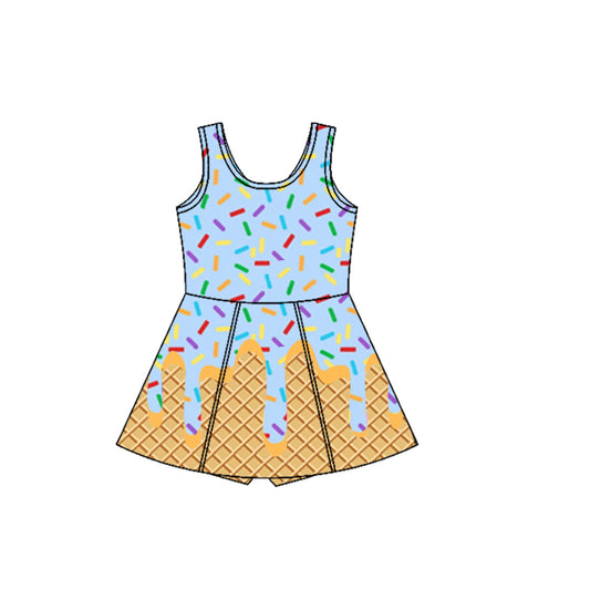 Baby Girls Athletic Dress Blue Ice-cream Drip Yoga Skort Knee Length Dresses Preorder GSD2415 3.31