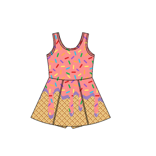 Baby Girls Athletic Dress Peach Lavender Ice-cream Drip Yoga Skort Knee Length Dresses Preorder GSD2416 3.31