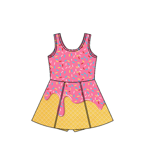 Baby Girls Athletic Dress Pink Ice-cream Drip Yoga Skort Knee Length Dresses Preorder GSD2417 3.29