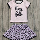 Baby Girls Clothes Light Pink Short Sleeves Hey Boo Top Bats Plaid Skirts Set Preorder GSD2772 8.2