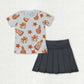 Kids Sibling Clothing Baby Girls Cheer Plaid Shirts Top Yoga Skorts Team Sets 8.16