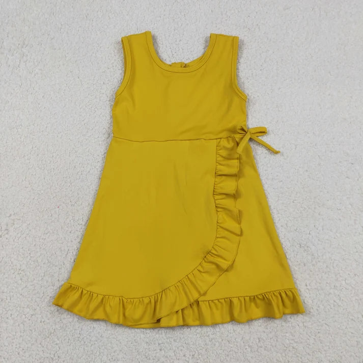 Sibling Baby Girls Sleeveless Yoga Active Ruffle Knee Length Dresses