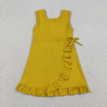 Sibling Baby Girls Sleeveless Yoga Active Ruffle Knee Length Dresses