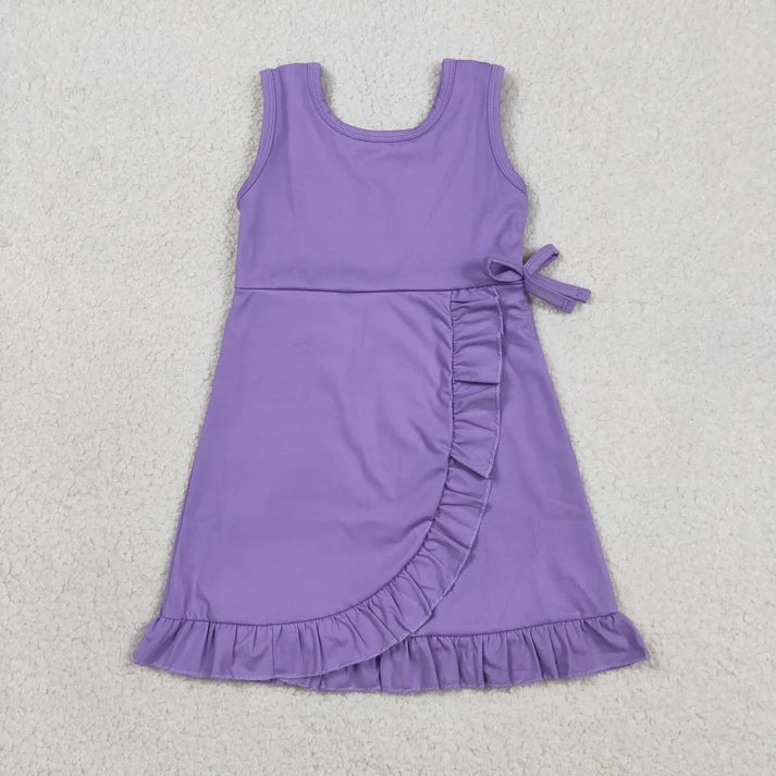Sibling Baby Girls Sleeveless Yoga Active Ruffle Knee Length Dresses