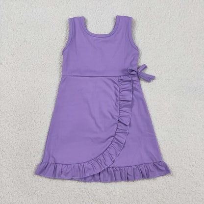 Sibling Baby Girls Sleeveless Yoga Active Ruffle Knee Length Dresses