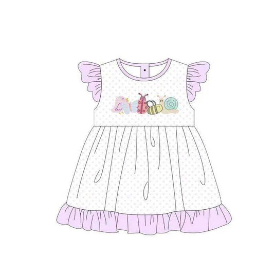 Baby Girls Polka Dots Ladybirds Snails Ruffle Knee Length Dresses Preorder 11.20