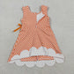 Sibling Baby Girls Blue Orange Checked Yoga Active Shorts Scallop Knee Length Dresses