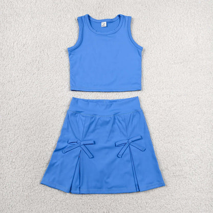 Sibling Baby Girls Sleeveless Vest Top Skirt Short Yoga Active Clothes Sets