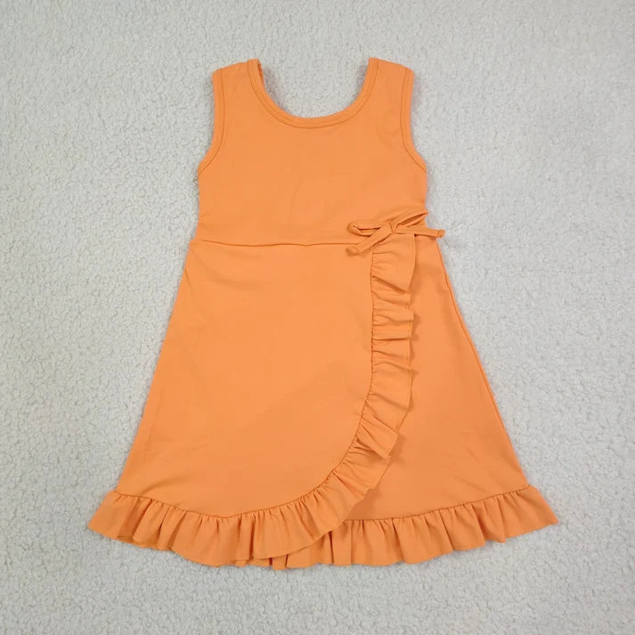 Sibling Baby Girls Sleeveless Yoga Active Ruffle Knee Length Dresses
