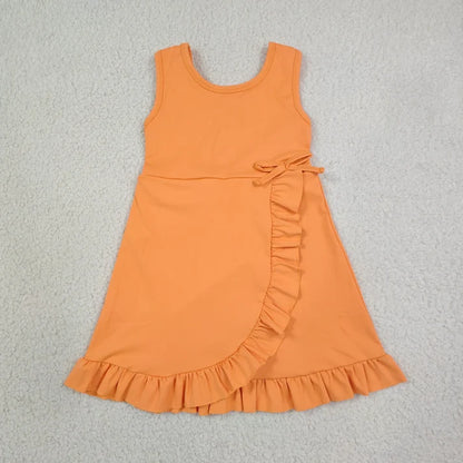 Sibling Baby Girls Sleeveless Yoga Active Ruffle Knee Length Dresses
