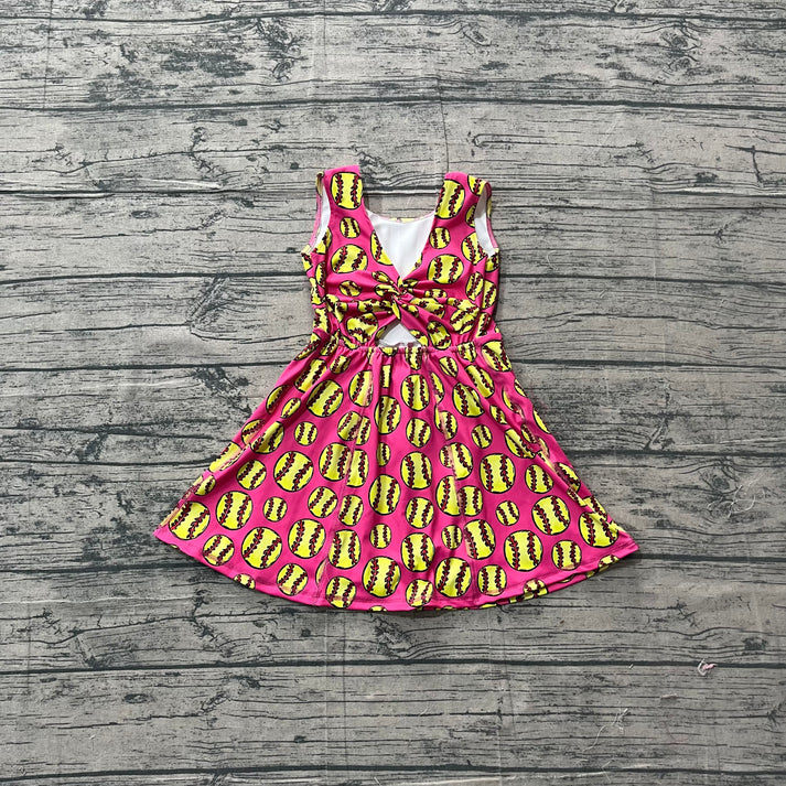 Baby Girls Sleeveless Softballs Team Yoga Active Shorts Knee Length Dress Preorder GSD3800