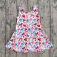 Baby Girls 4th of July Bows Top Yoga Active Scallop Short Knee Length Dress Preorder GSD3809