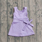 Baby Girls Lavender Sleeveless Bows Yoga Active Short Knee Length Dress Preorder GSD3881