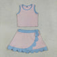 Sibling Baby Girls Sleeveless Vests Top Scallop Skirt Short Yoga Active Clothes Sets