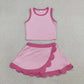 Sibling Baby Girls Sleeveless Vests Top Scallop Skirt Short Yoga Active Clothes Sets