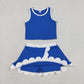 Sibling Baby Girls Sleeveless Vests Top Scallop Skirt Short Yoga Active Clothes Sets