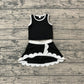 Baby Girls Clothes Sleeveless Black Vest Scallop Skirt Short Yoga Active Clothes Set Preorder GSD4029