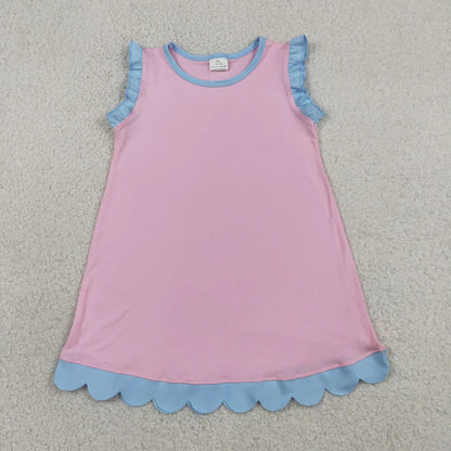 Sibling Baby Girls Sleeveless Scallop Knee Length Dresses