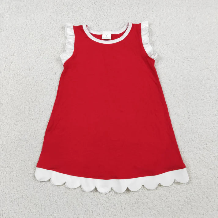 Sibling Baby Girls Sleeveless Scallop Knee Length Dresses