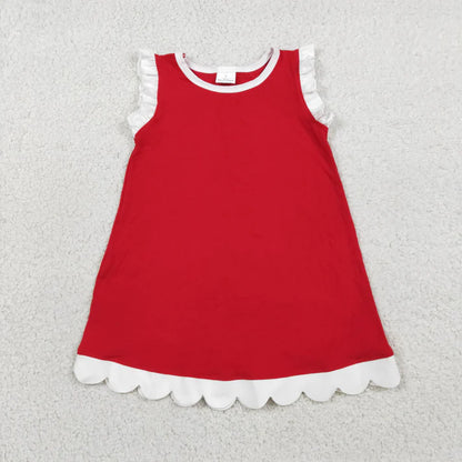 Sibling Baby Girls Sleeveless Scallop Knee Length Dresses