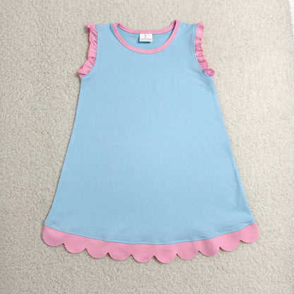 Sibling Baby Girls Sleeveless Scallop Knee Length Dresses