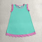 Sibling Baby Girls Sleeveless Scallop Knee Length Dresses