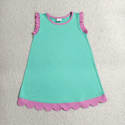 Sibling Baby Girls Sleeveless Scallop Knee Length Dresses