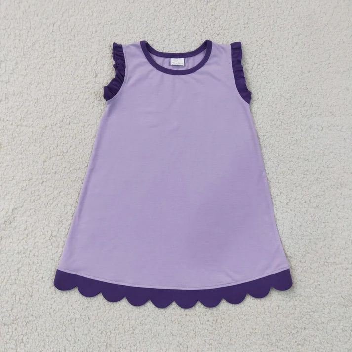 Sibling Baby Girls Colorful Vests Top Scallop Skirt Short Yoga Active Set Knee Length Dresess